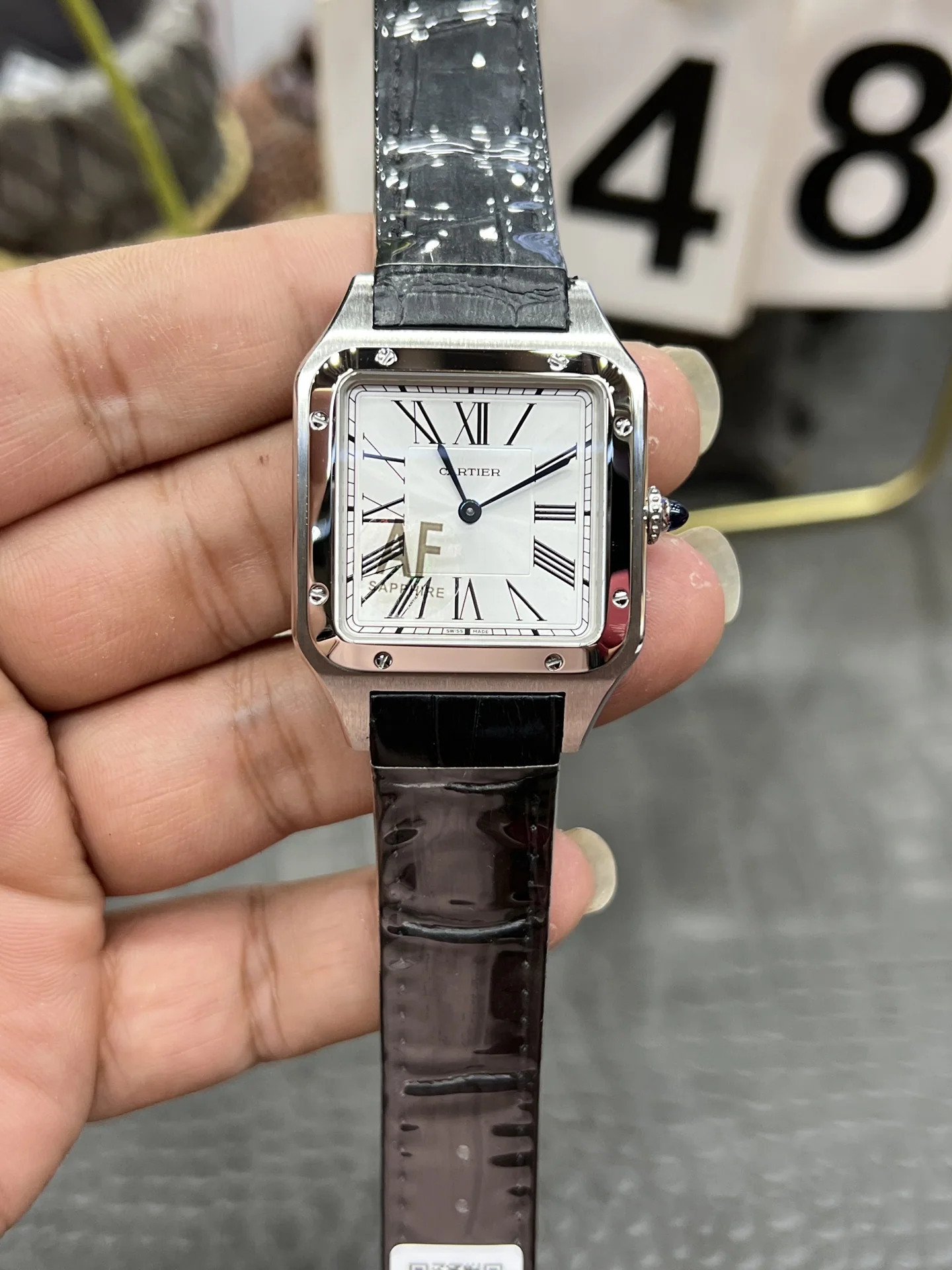 까르띠에 산토스 AF공장 론다 쿼츠 무브먼트 미디움 레플리카 42578 Cartier 상세 이미지 1