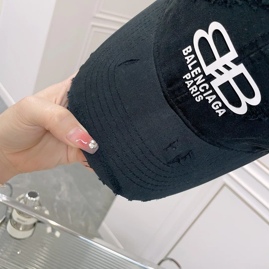 발렌시아가 더블 B 배지 로고 세탁 가공 야구모자 상세 이미지 7