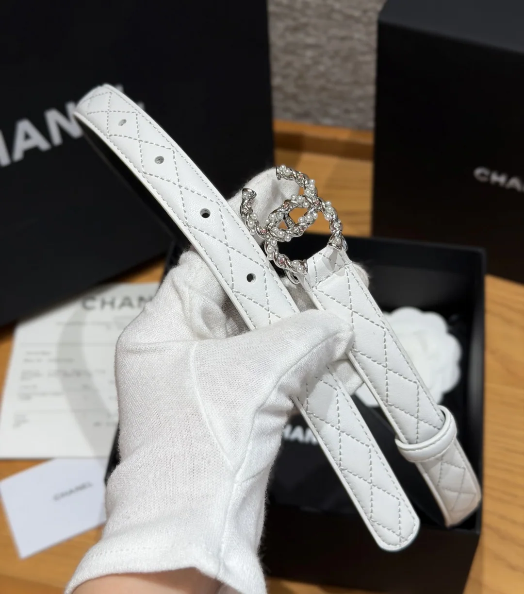 샤넬 퀼팅 램스킨 20mm 벨트 상세 이미지 6