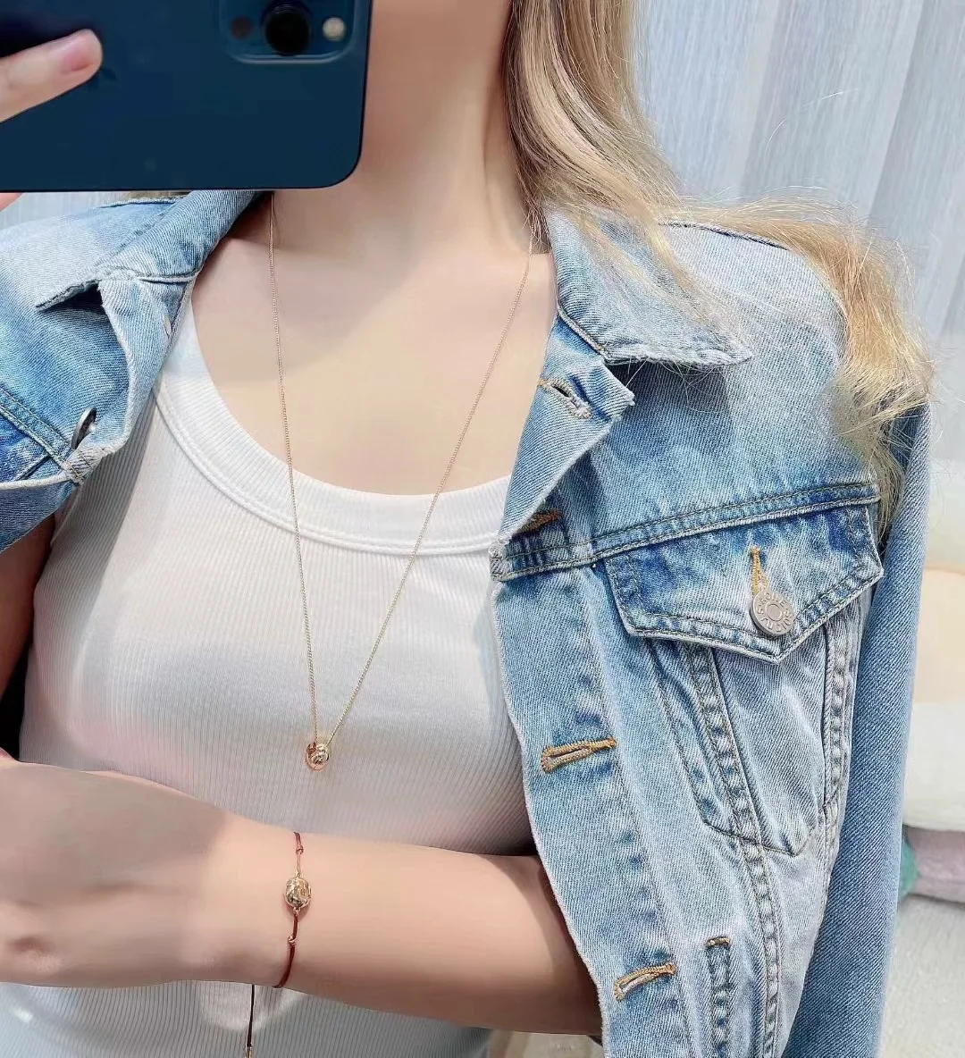 펜디 스페라 크리스탈 장식 체인 목걸이 상세 이미지 9