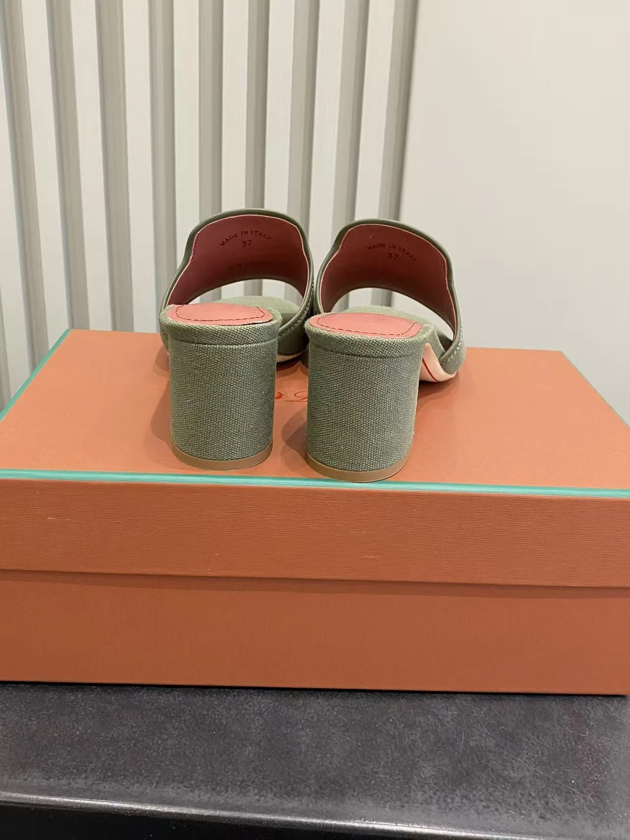 로로피아나 린넨 어퍼 청키 힐 뮬 상세 이미지 8