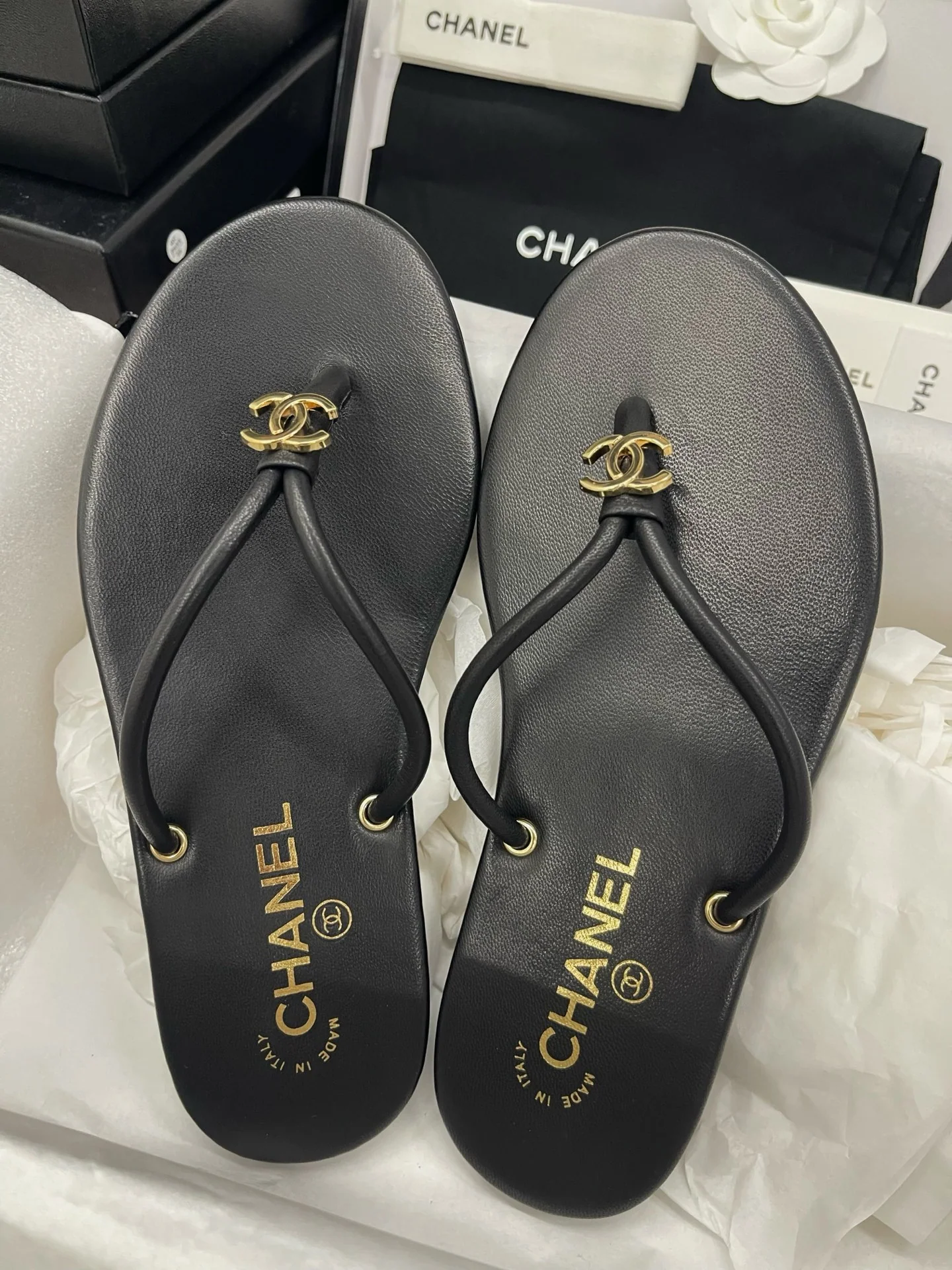 샤넬 블랙 플립플롭 샌들 149779