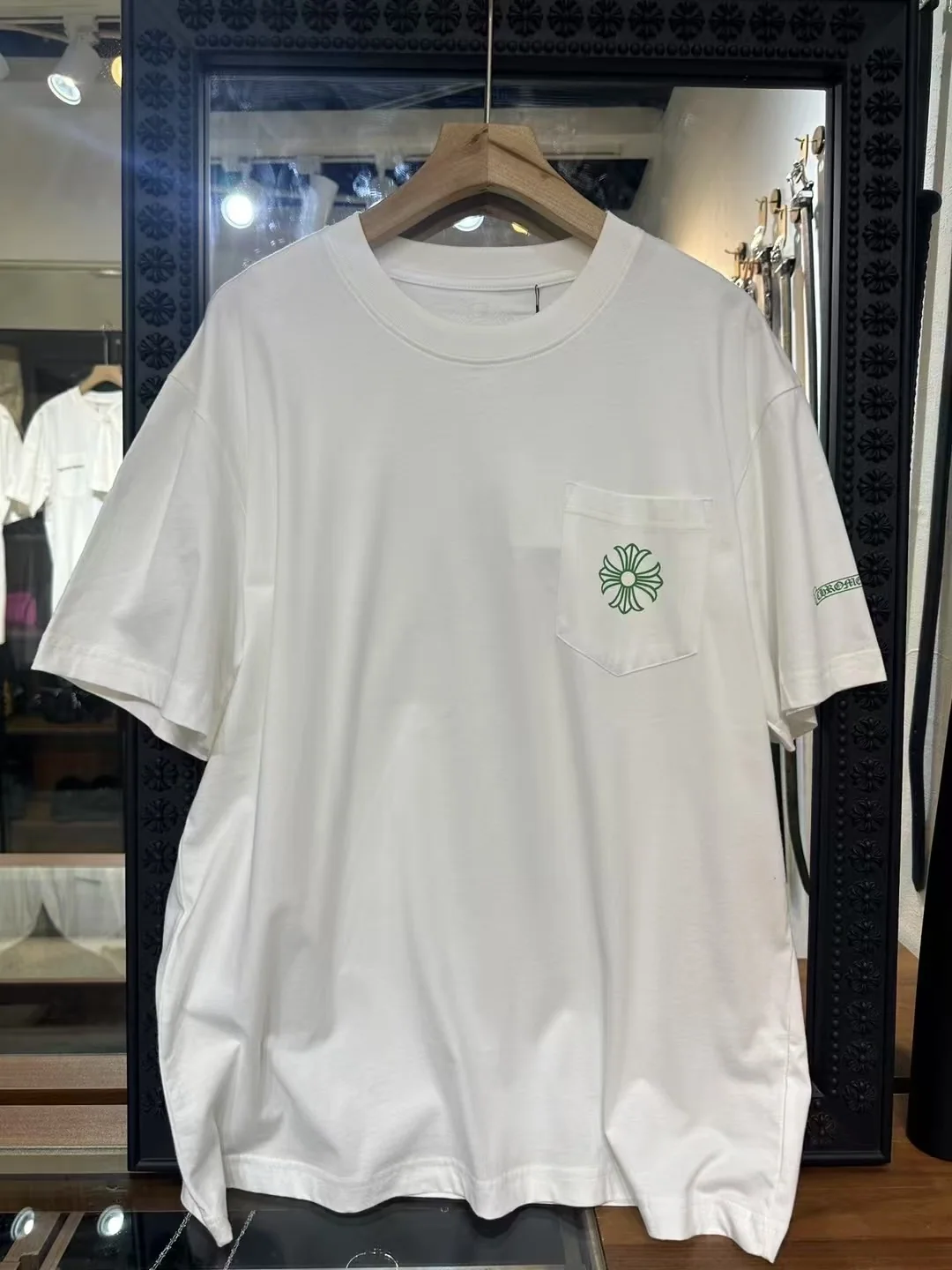 크롬하츠 남성용 220 g 플리스 반팔 셔츠 상세 이미지 1