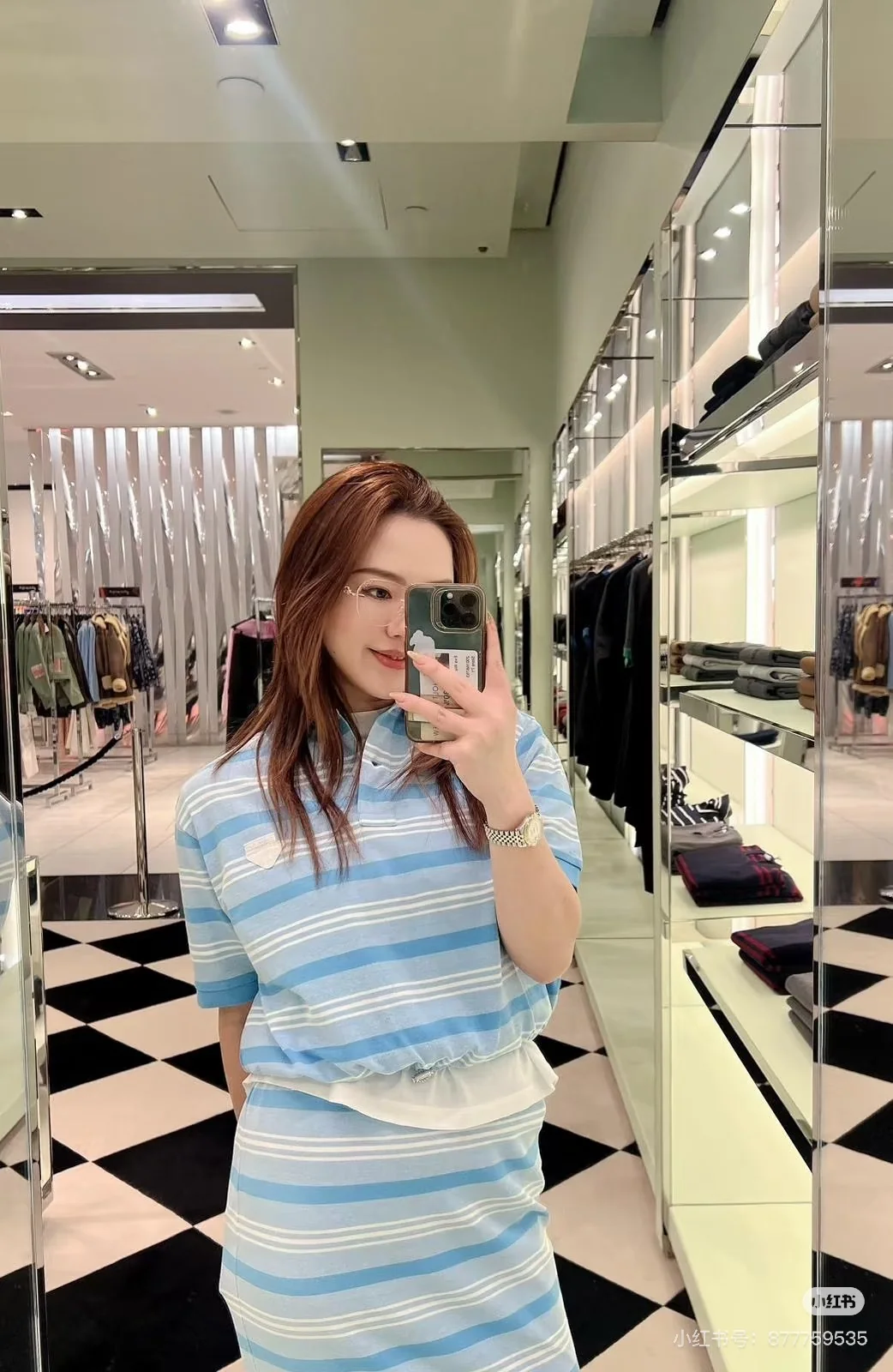 프라다 스트라이프 카라 반팔 티셔츠 상세 이미지 8