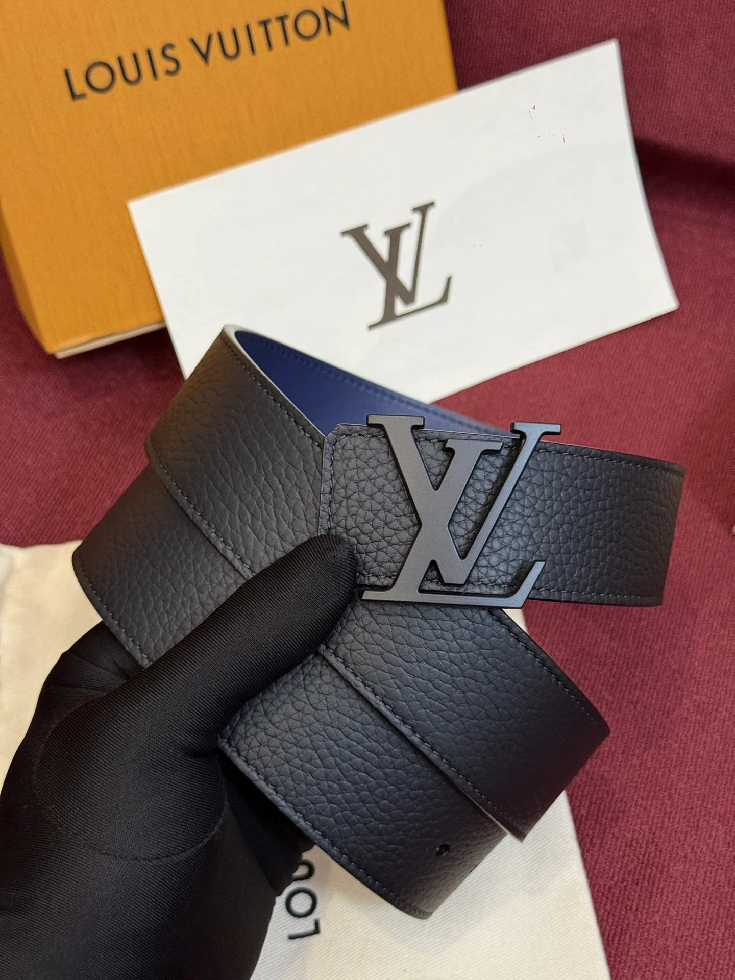 루이비통 다미에 LV 리버시블 벨트 상세 이미지 3