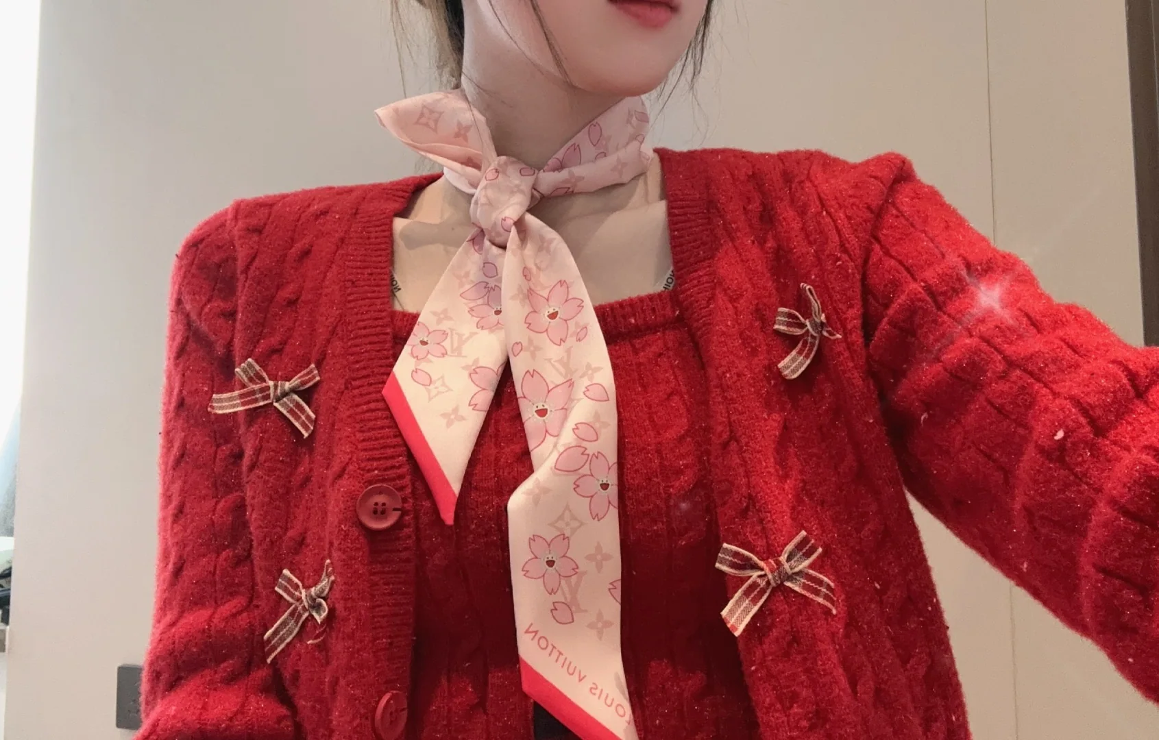 루이비통 벚꽃 스마일 실크 스카프 146328