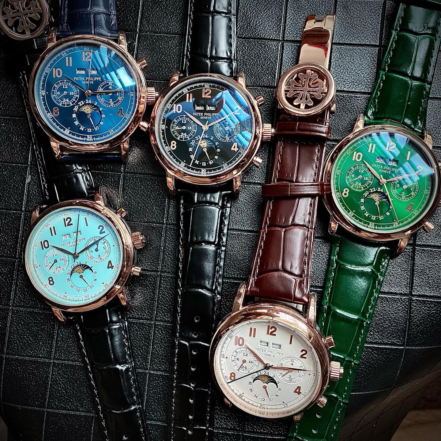 파텍필립 투르비용 드래곤 다이얼 자동 레더스트랩 스틸 레플리카 44145 Patek Philippe 상세 이미지 6