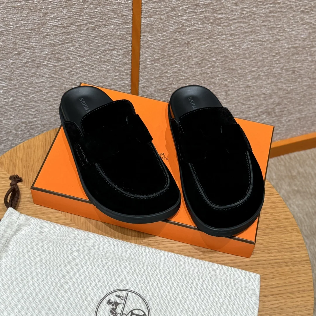 에르메스 191 고 뮬 스웨이드 신발 8327 상세 이미지 8