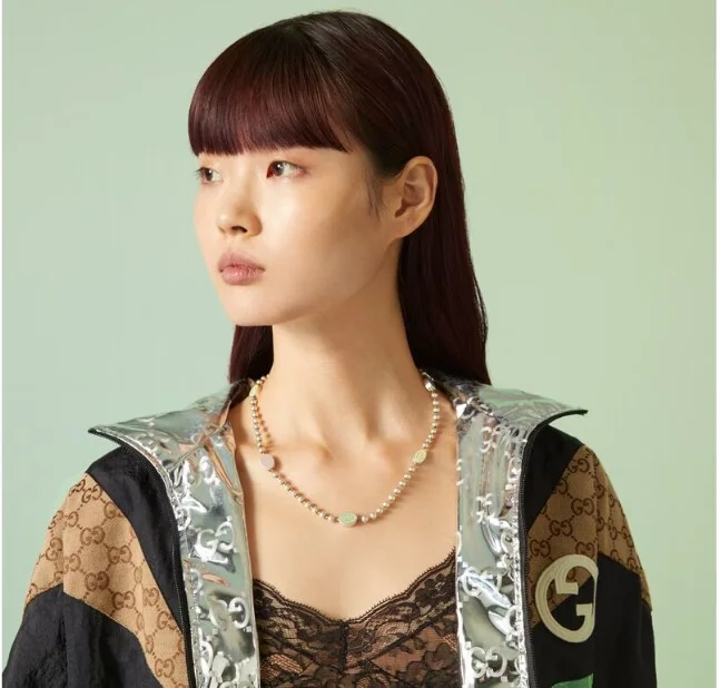 구찌 925 스털링 실버 더블 G 컬러 에나멜 목걸이 상세 이미지 2