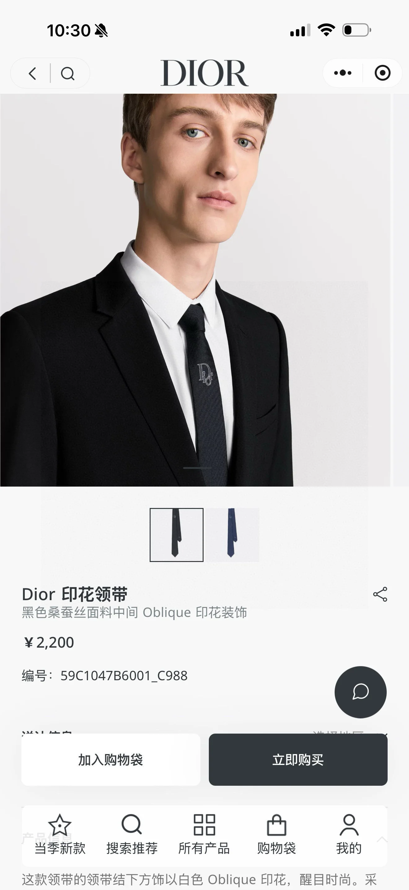 디올 넥타이 89631 Dior Accessories 상세 이미지 2