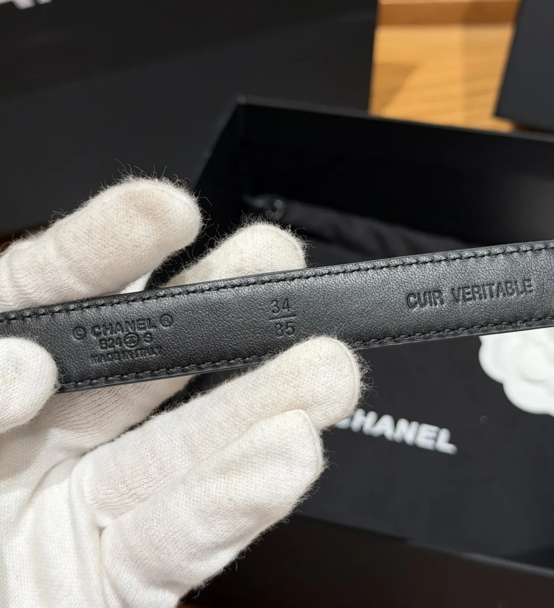 샤넬 퀼팅 램스킨 벨트 20mm 상세 이미지 5
