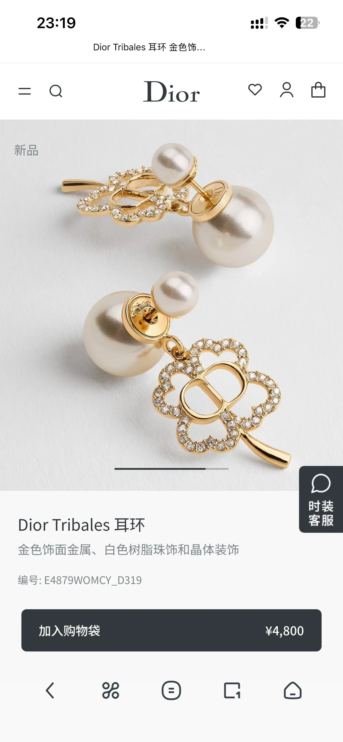 디올 귀걸이 60348 Dior Earrings 상세 이미지 1