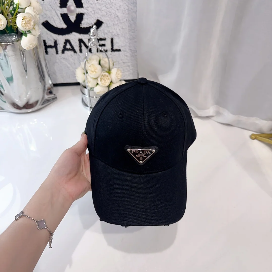 프라다 데미지 가공 코튼 베이스볼 모자 상세 이미지 8