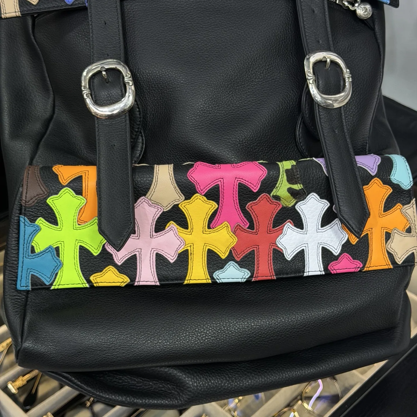 크롬하츠 컬러풀 풀크로스 가죽 백팩 상세 이미지 4