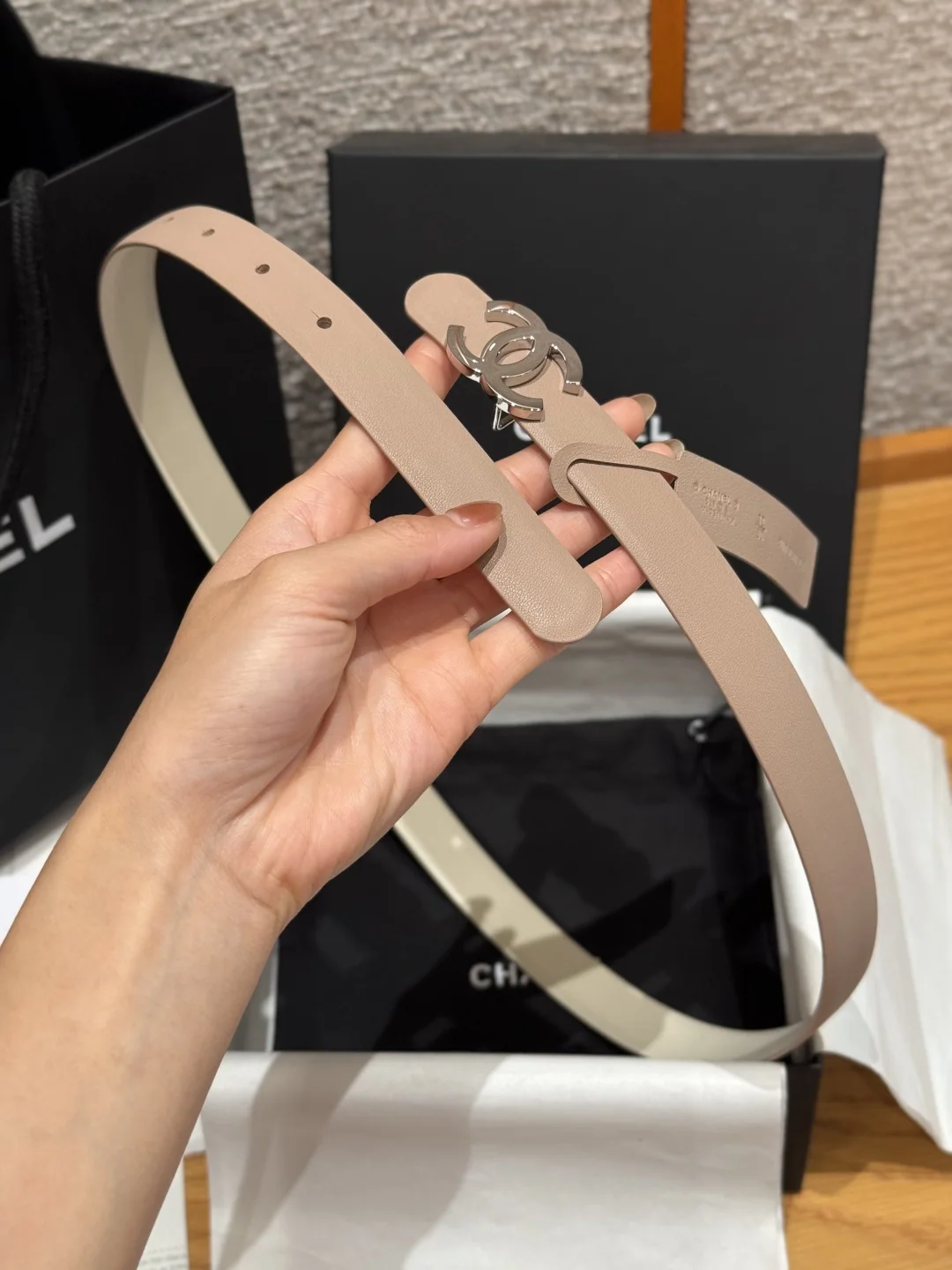 샤넬 타임리스 클래식 더블 C 양면 카프스킨 벨트 상세 이미지 3