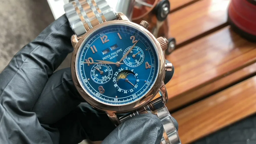 파텍필립 투르비용 드래곤 다이얼 자동 레더스트랩 스틸 레플리카 44162 Patek Philippe