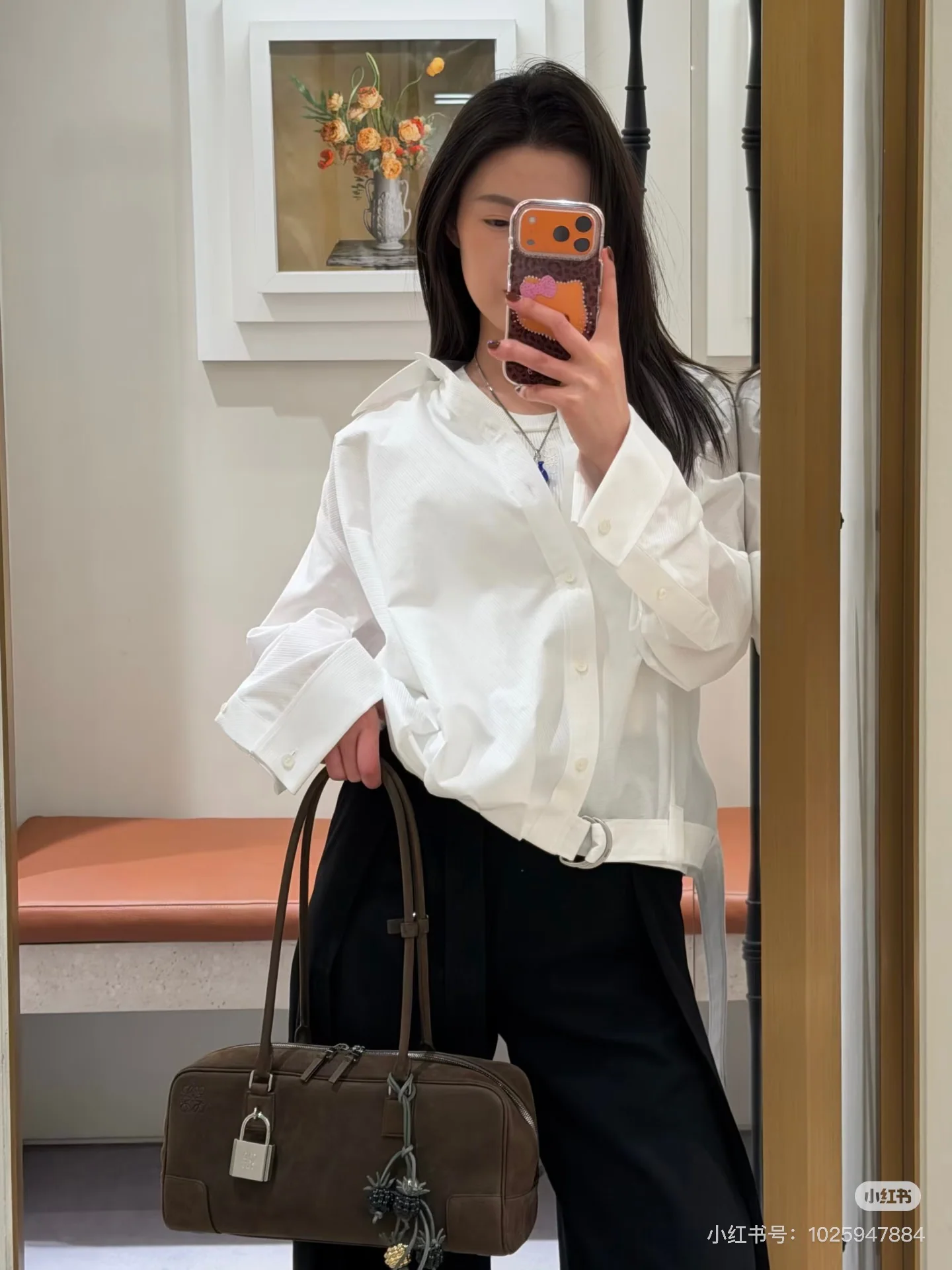 로에베 비대칭 실루엣 벨티드 여성 셔츠 상세 이미지 7