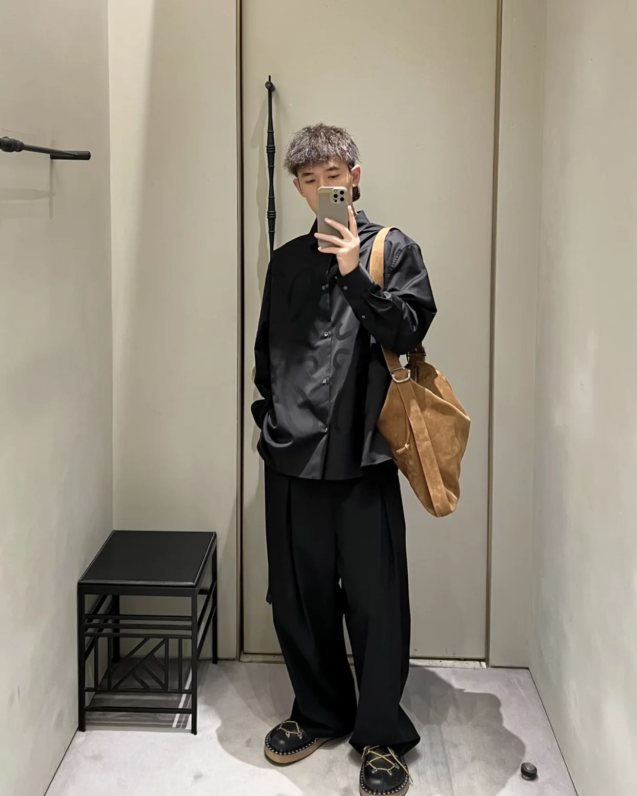 로에베 자카드 코튼 패턴 남성 긴팔 셔츠 상세 이미지 9
