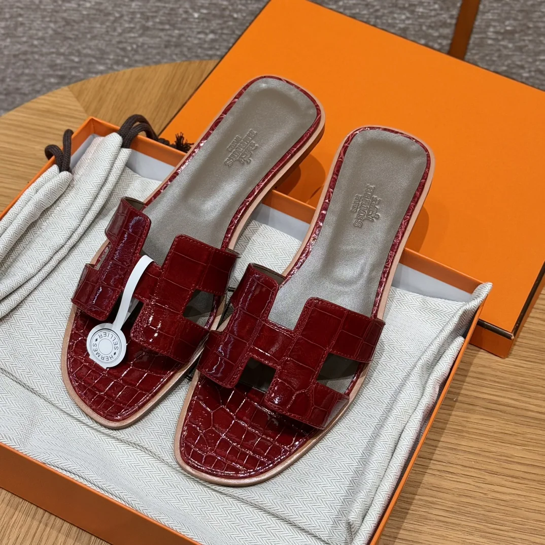 에르메스 오란 악어가죽 샌들 117421