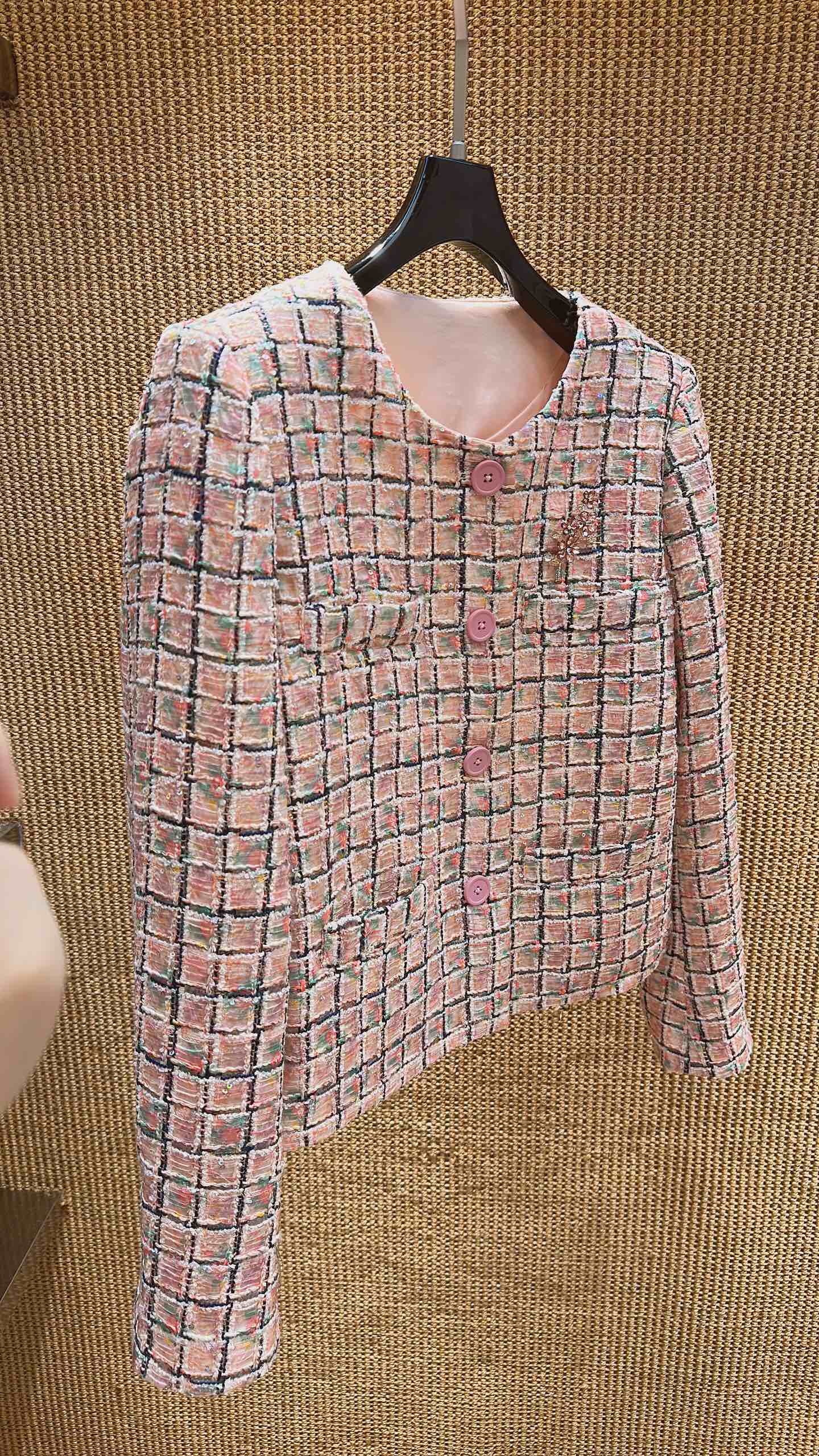 샤넬 파스텔 체크 여성 자켓 상세 이미지 2