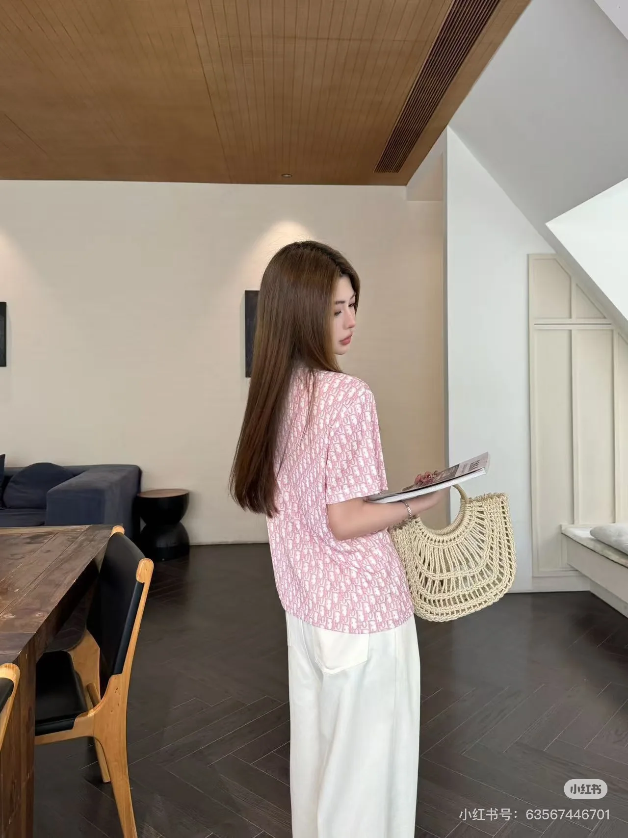 디올 프린트 포켓 반팔 티셔츠 2026 SS 상세 이미지 6