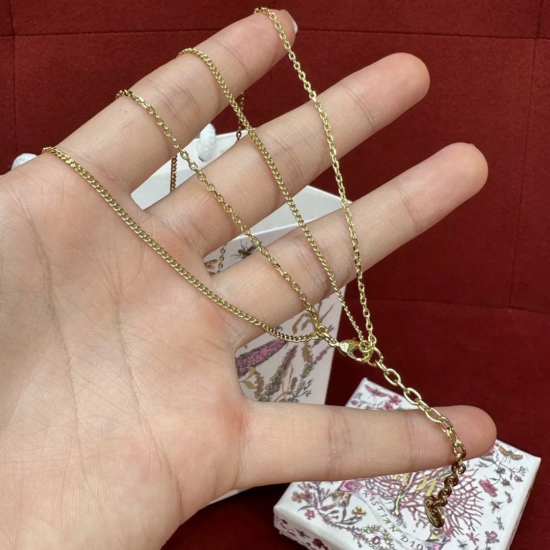 디올 클레어 드 륀느 하트 더블 체인 목걸이 상세 이미지 4