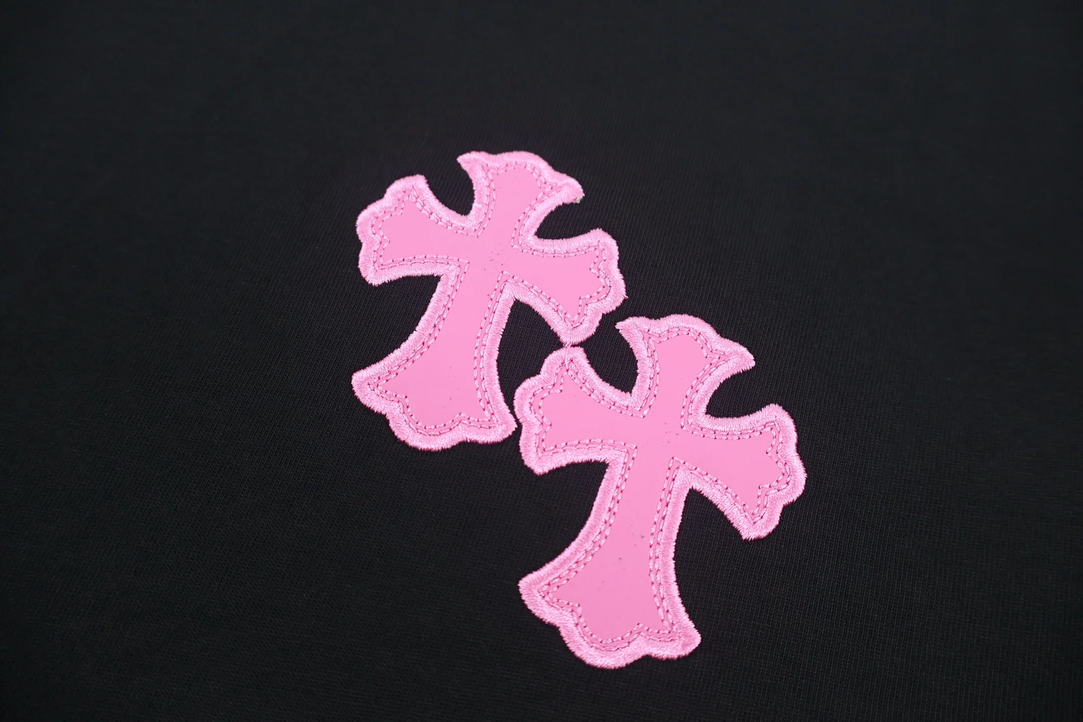 크롬하츠 크로스 자수 남성 반팔 티셔츠 상세 이미지 5