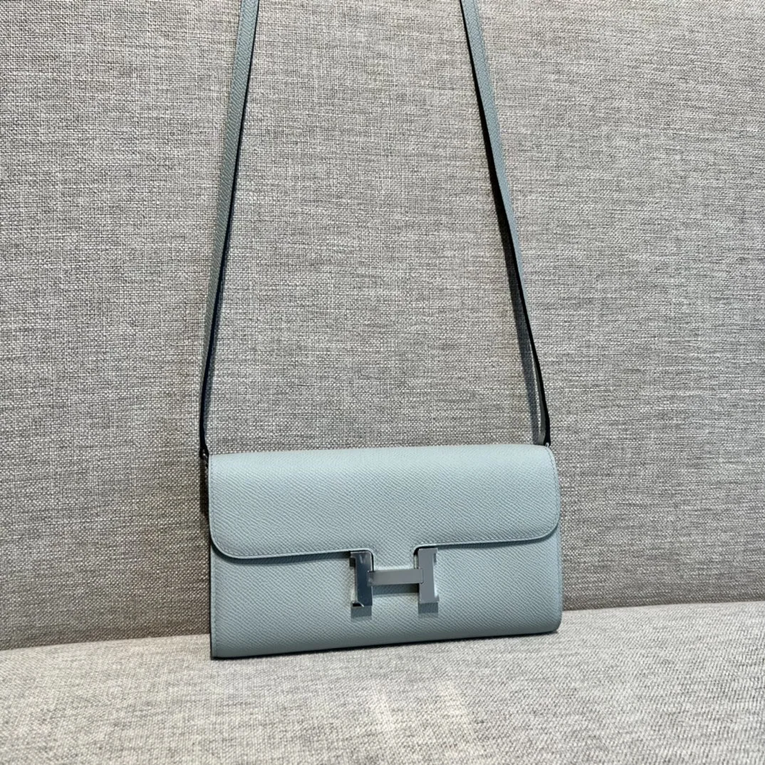 에르메스 콘스턴스 린넨 블루 엡솜 지갑 상세 이미지 9