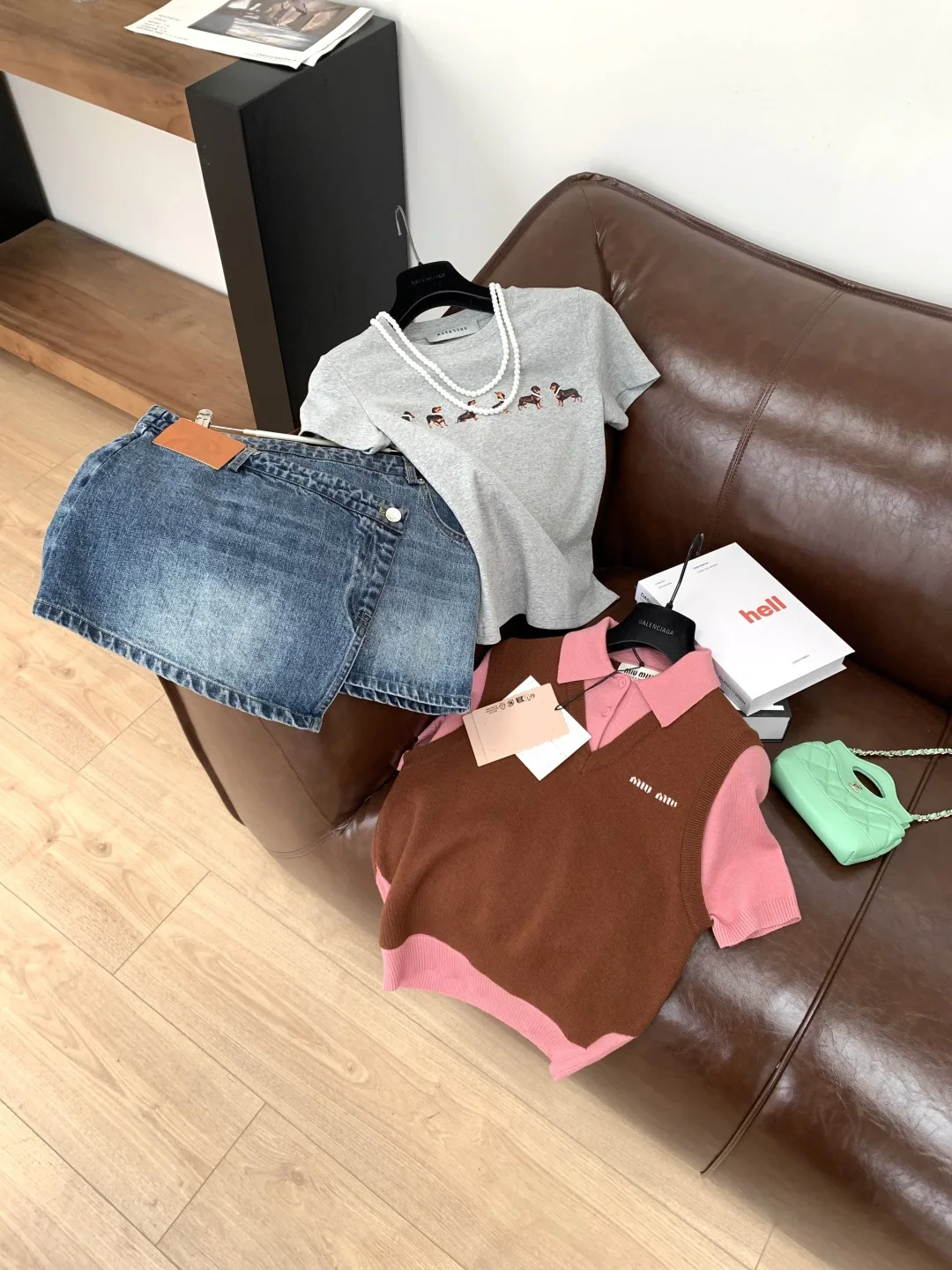 스커트 여성 비대칭 헴 레트로 미디스커트 상세 이미지 9