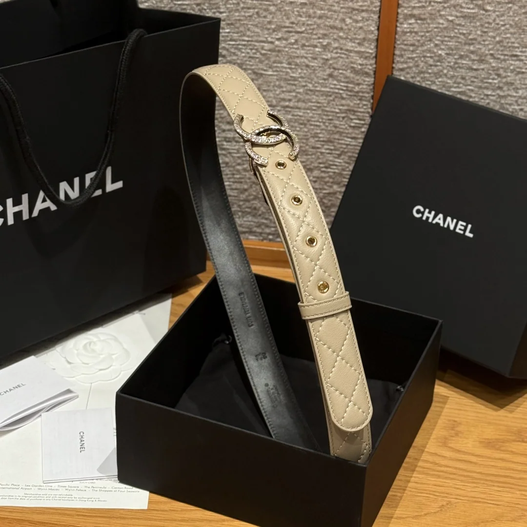 샤넬 램스킨 더블 C 메탈 로고 벨트 상세 이미지 4