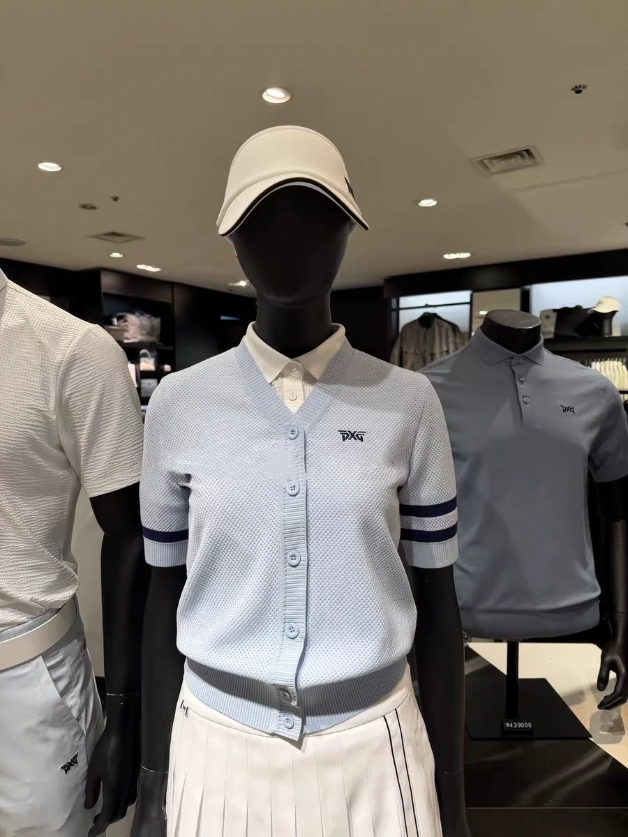 PXG 여성 여름 니트 반팔 탑 상세 이미지 2