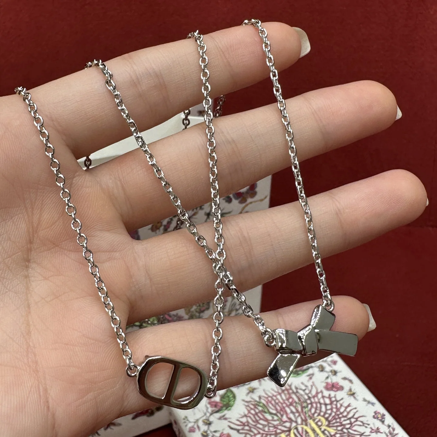 디올 더블 레이어 목걸이 상세 이미지 3