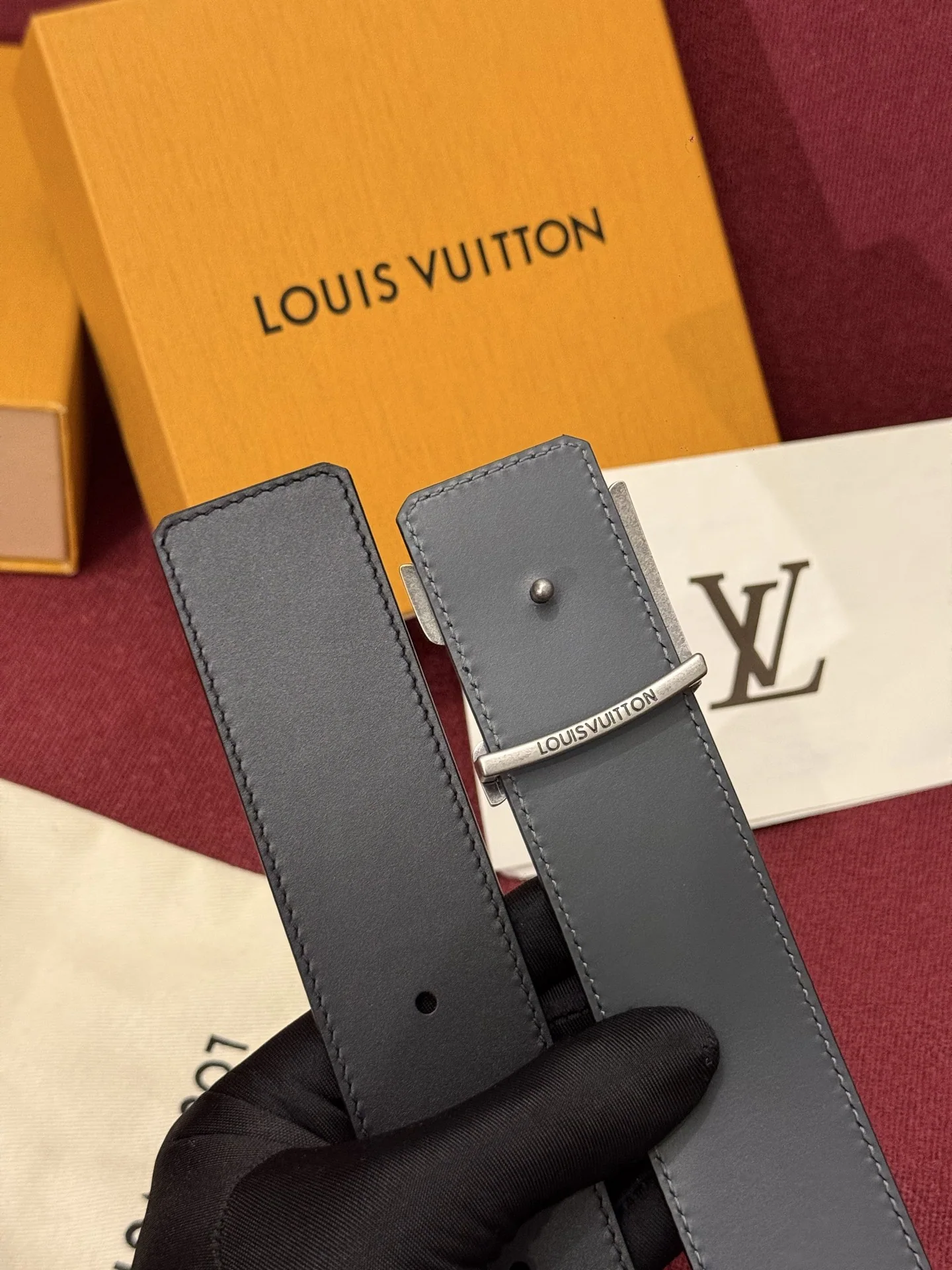 루이비통 다미에 LV 리버서블 벨트 상세 이미지 5