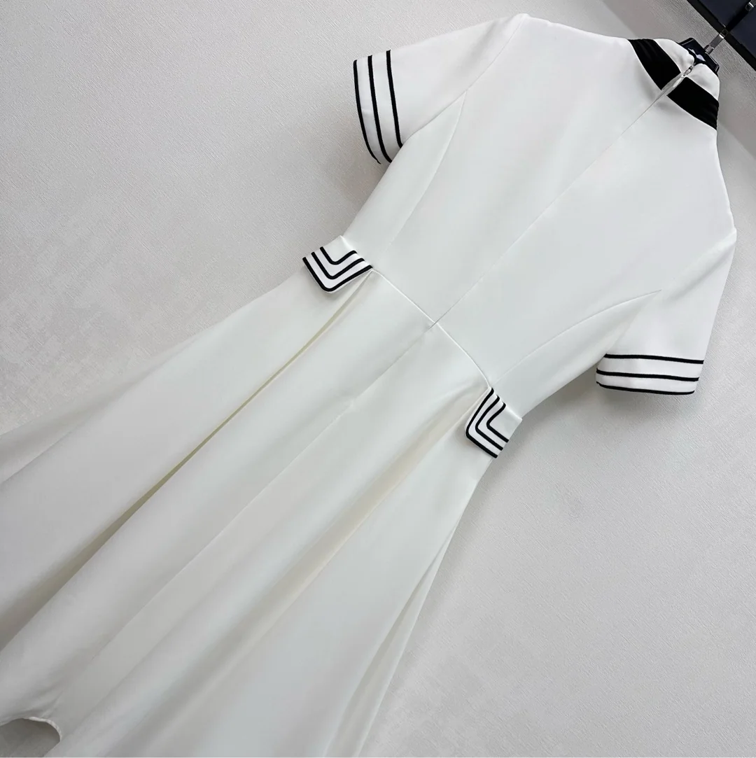 디올 스탠드 카라 반소매 원피스 상세 이미지 7