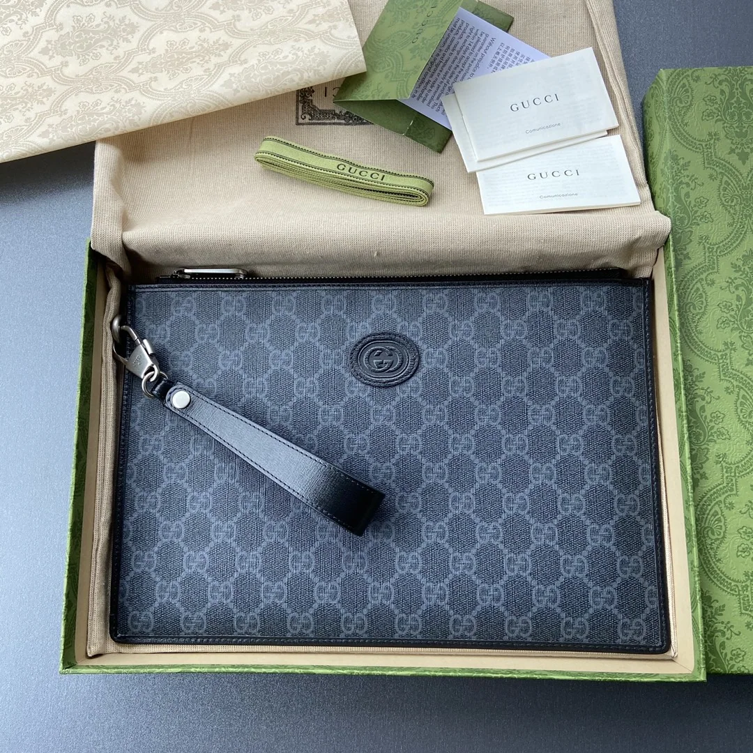 구찌 인터로킹 더블 G GG 슈프림 캔버스 클러치백 상세 이미지 1