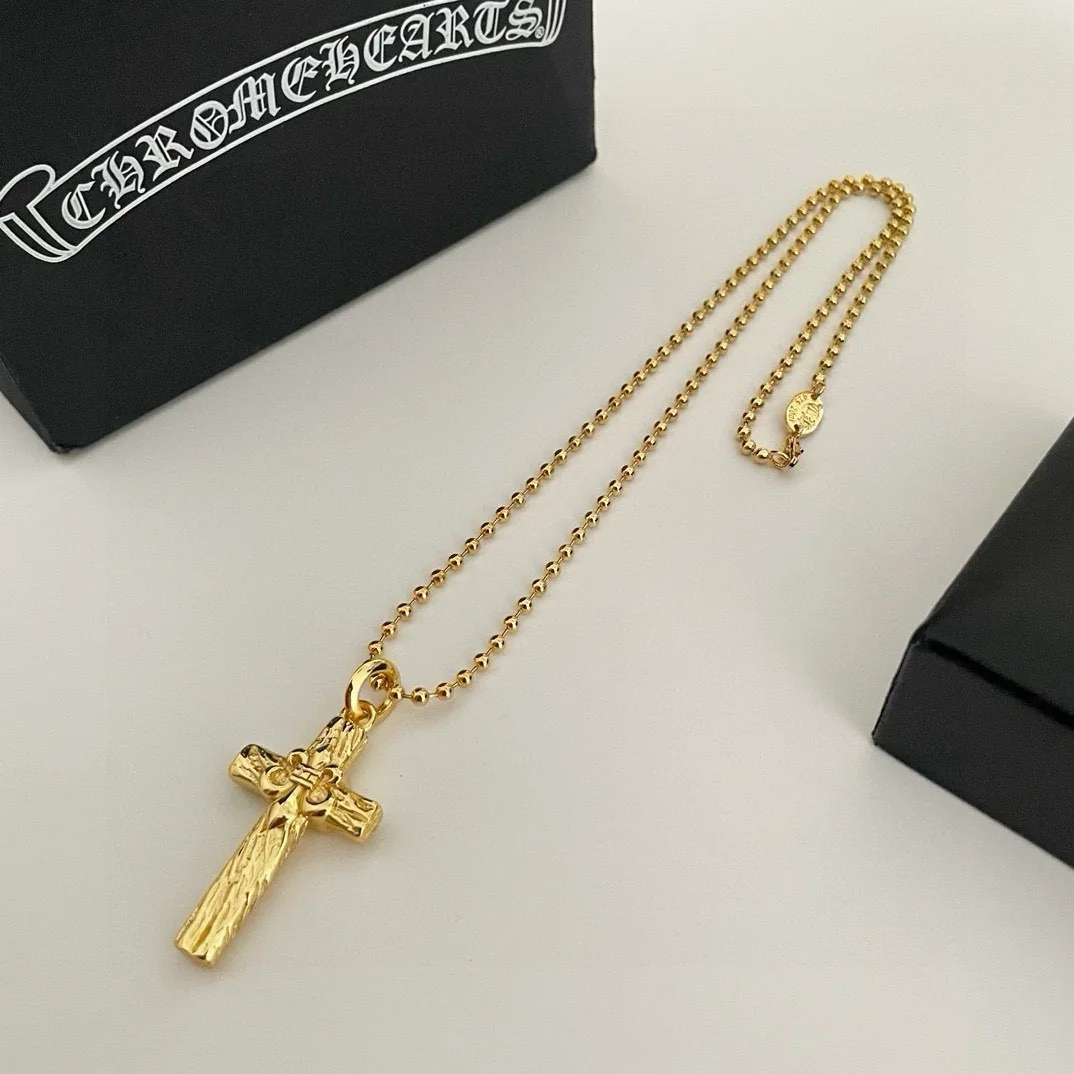 크롬하츠 크로스 펜던트 진주 목걸이 상세 이미지 1