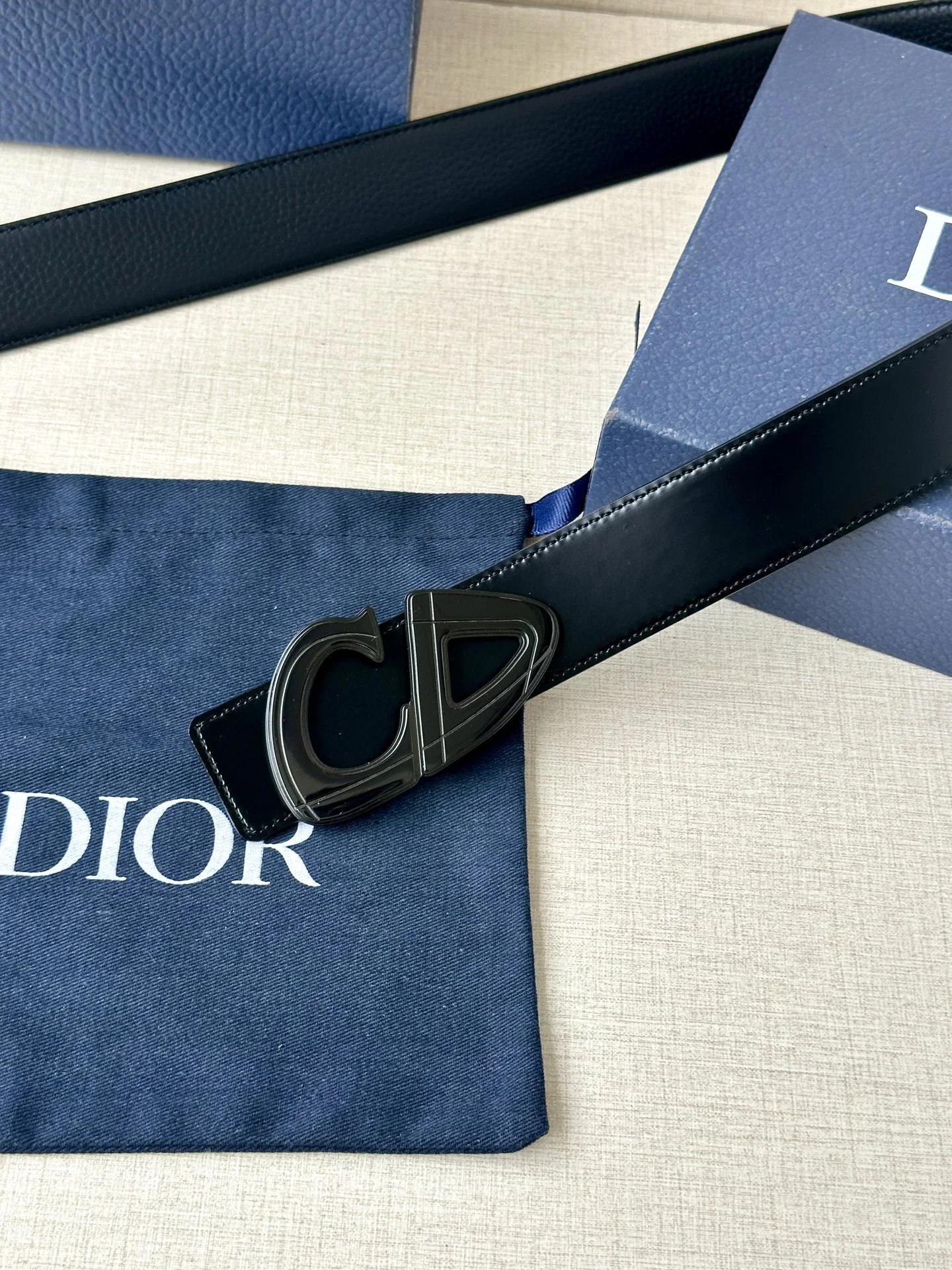 디올 CD 30 로고 블랙 매트 벨트 상세 이미지 9