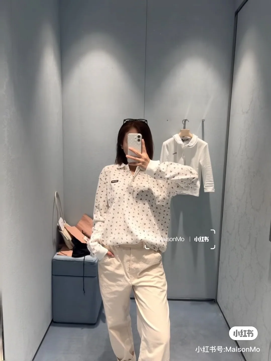 미우미우 플로럴 카라 긴팔 셔츠 상세 이미지 2