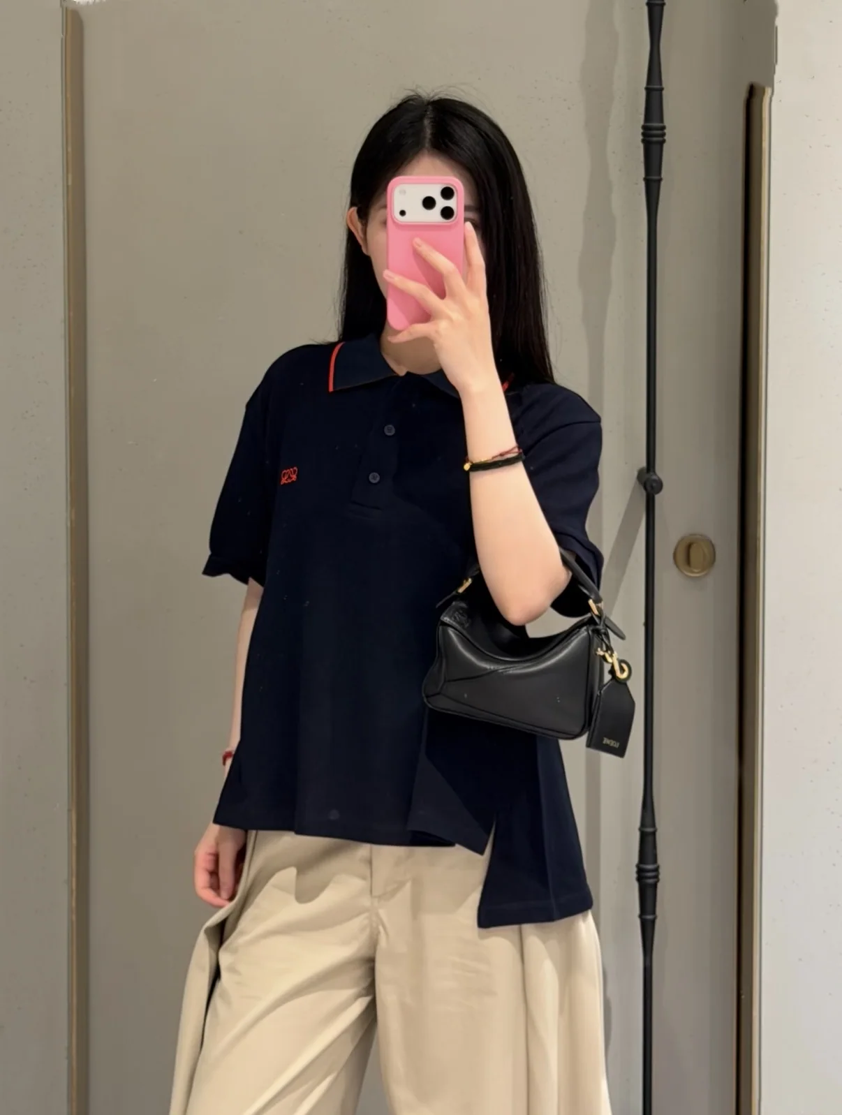 로에베 비대칭 컬러 반팔티셔츠 151807
