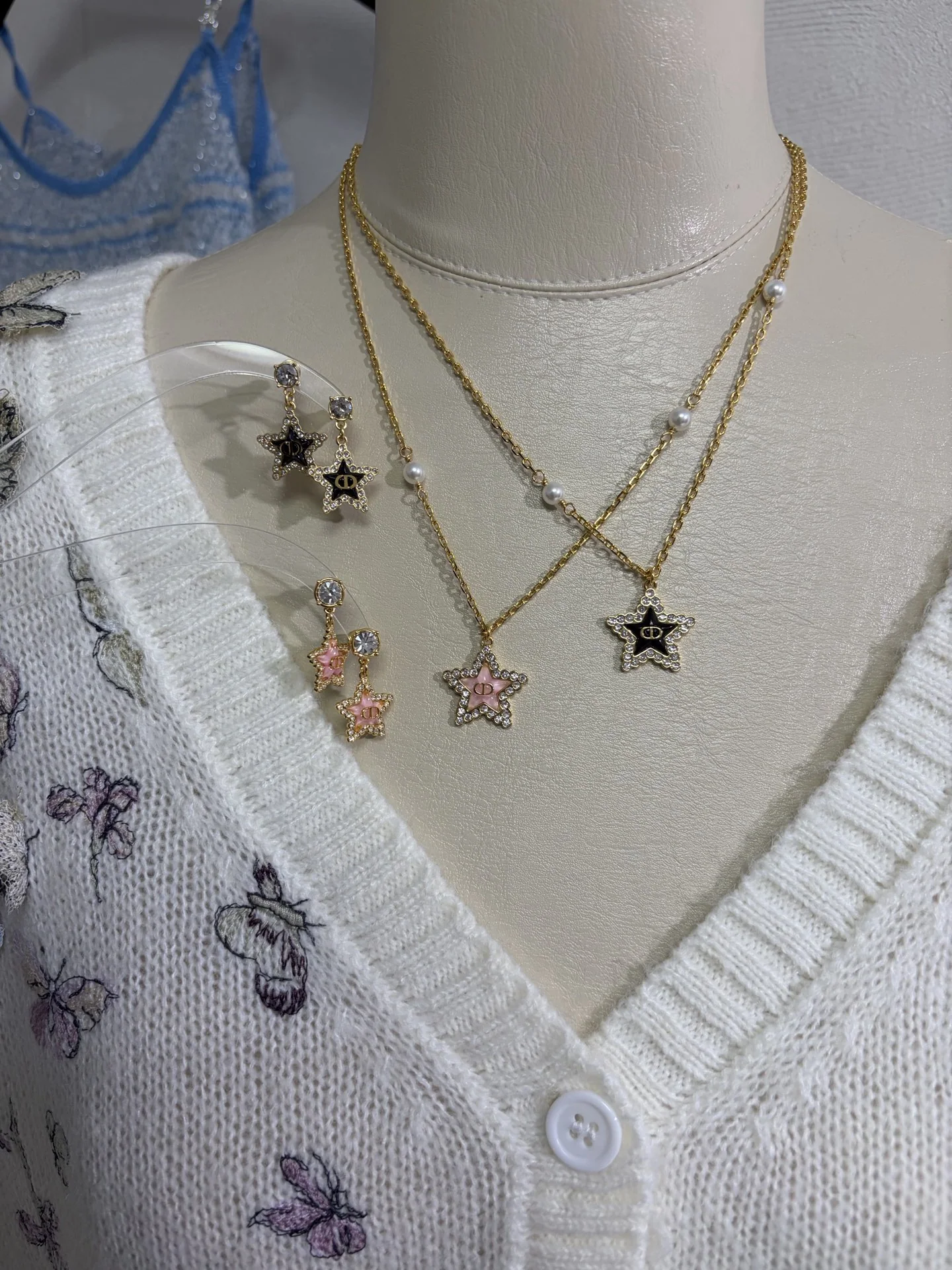 디올 핑크 스타 스와로브스키 귀걸이 상세 이미지 7