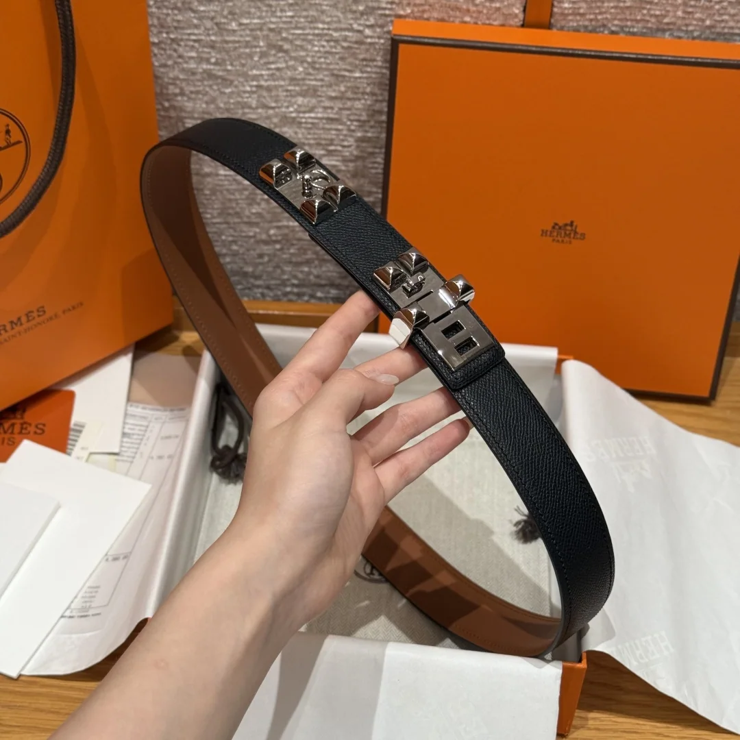 에르메스 코리에르 드 시앙 32mm 엡손 카프스킨 벨트 상세 이미지 3