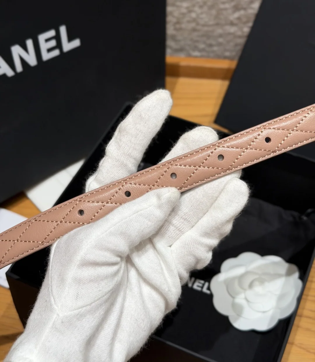 샤넬 퀼팅 램스킨 20mm 벨트 상세 이미지 7