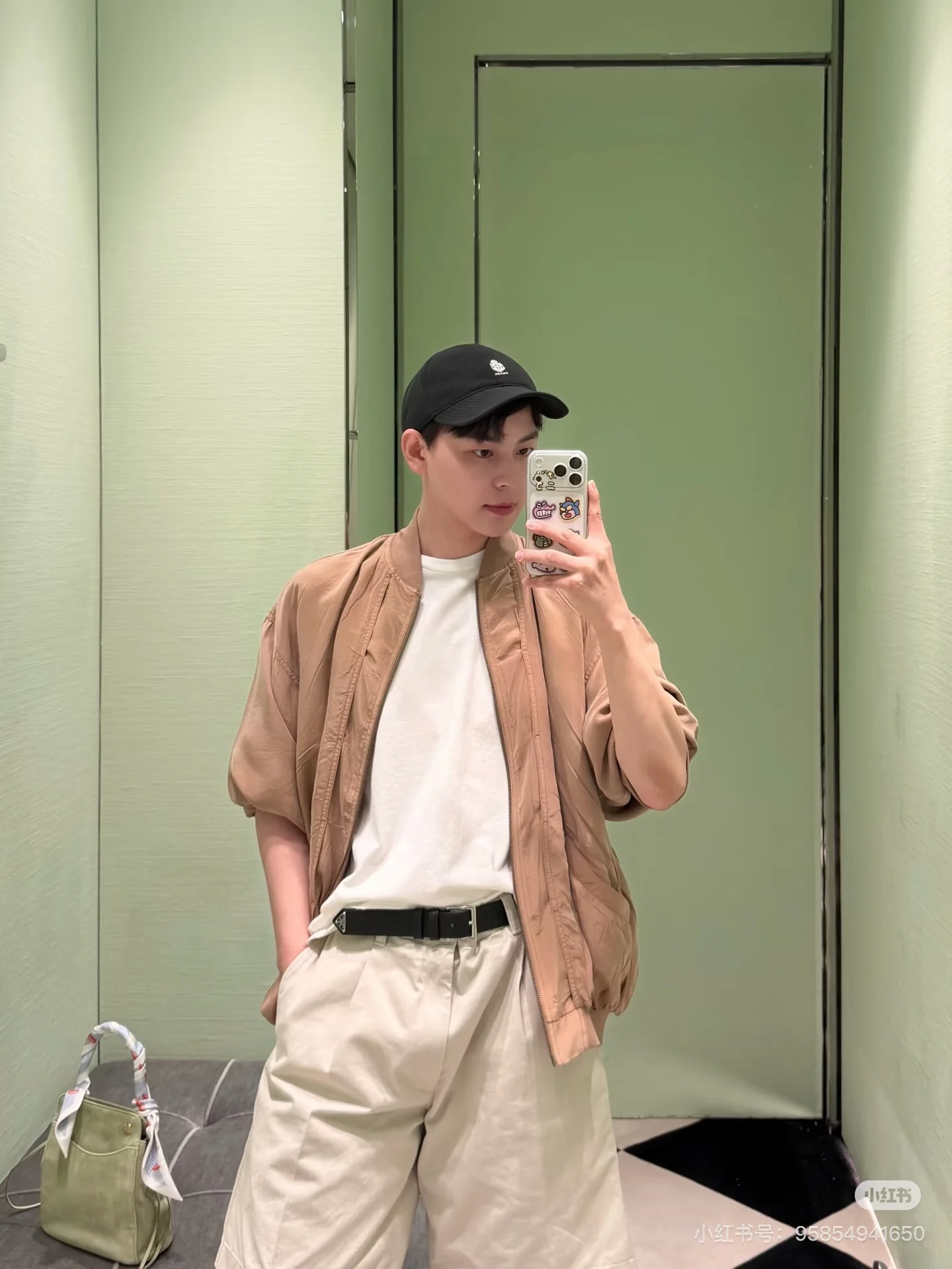프라다 어스 컬러 데미지 가공 실크 여성 자켓 상세 이미지 7