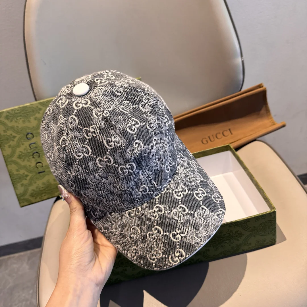 구찌 더블 G 데님 자카드 야구모자 상세 이미지 4