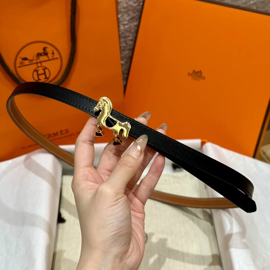 에르메스 글레낭 팔라듐 버클 양면 송아지가죽 벨트 상세 이미지 2