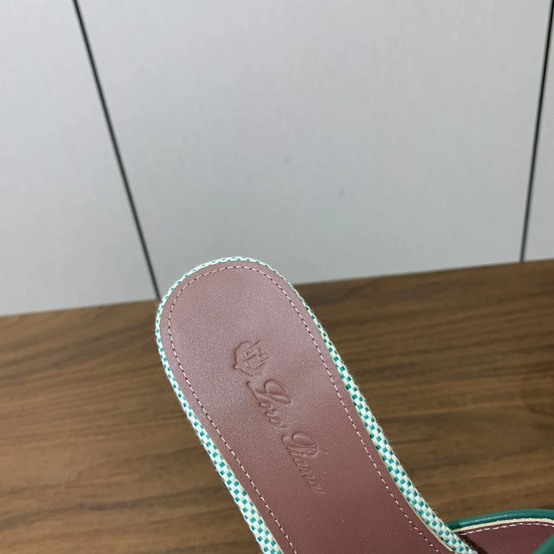 로로피아나 컬러 블록 미드힐 뮬 샌들 상세 이미지 8
