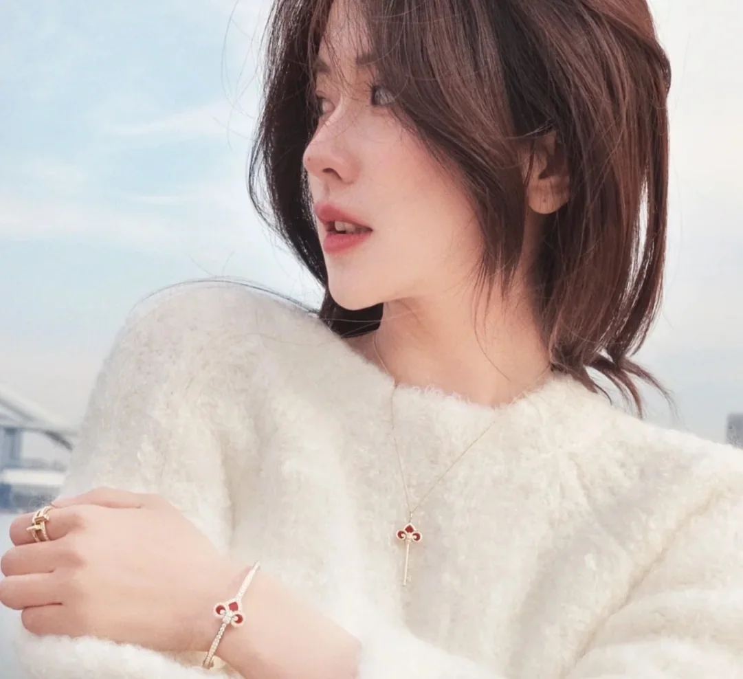 티파니 아이리스 플라워 레드 아게이트 스털링 실버 목걸이 상세 이미지 7