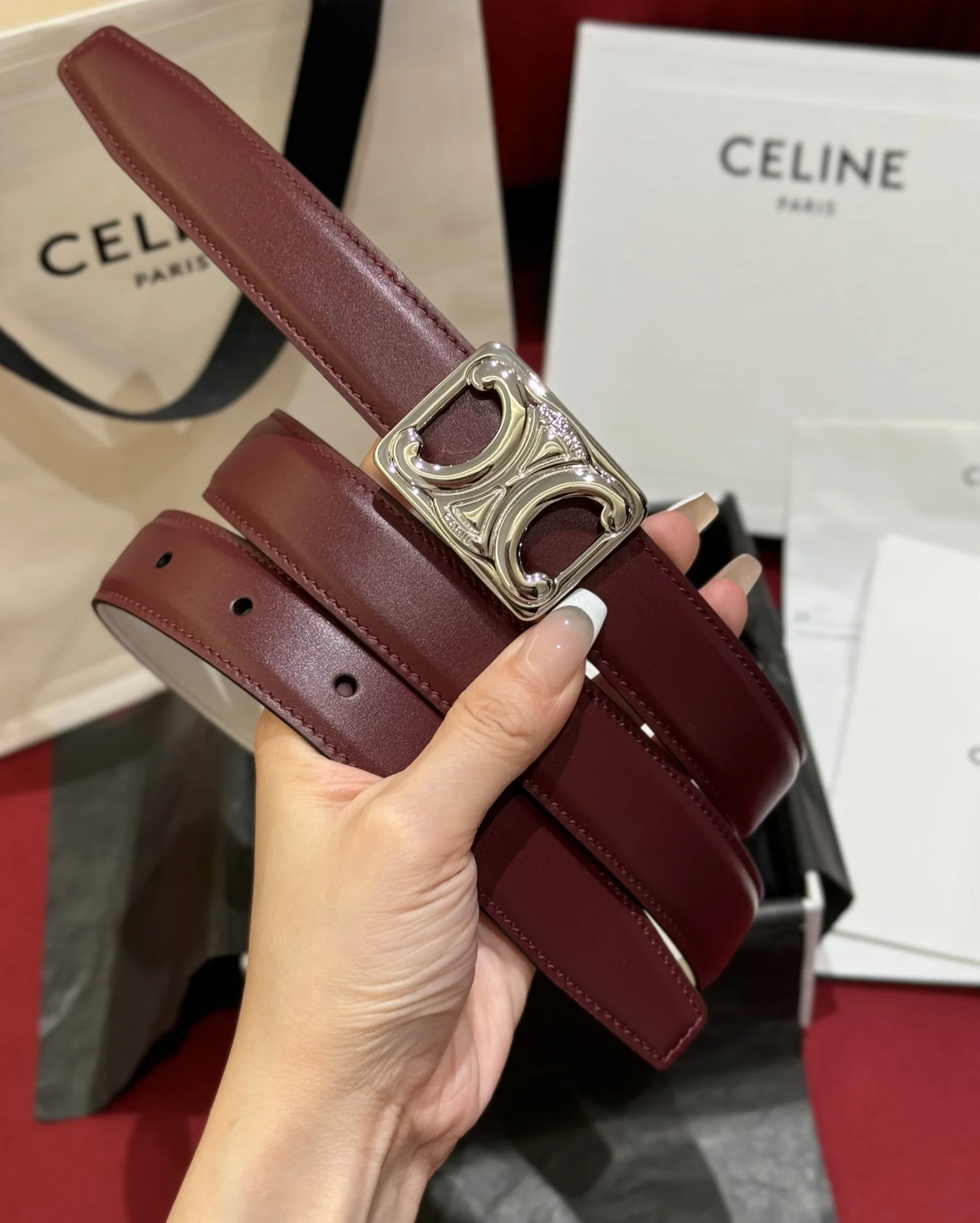 셀린느 리버서블 소가죽 벨트 174584
