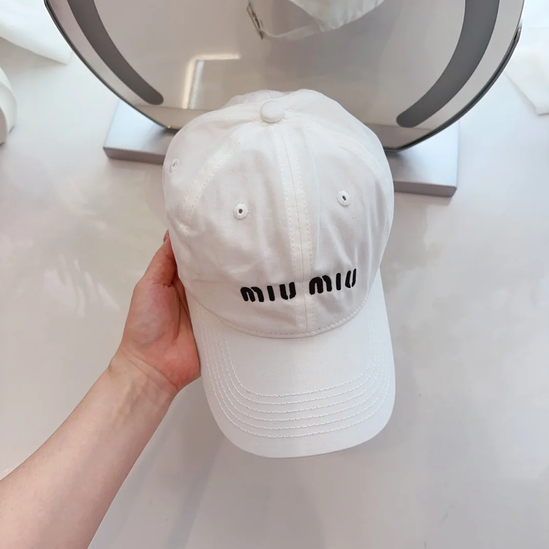 미우미우 코튼 자수 캔디 컬러 베이스볼 캡 상세 이미지 7