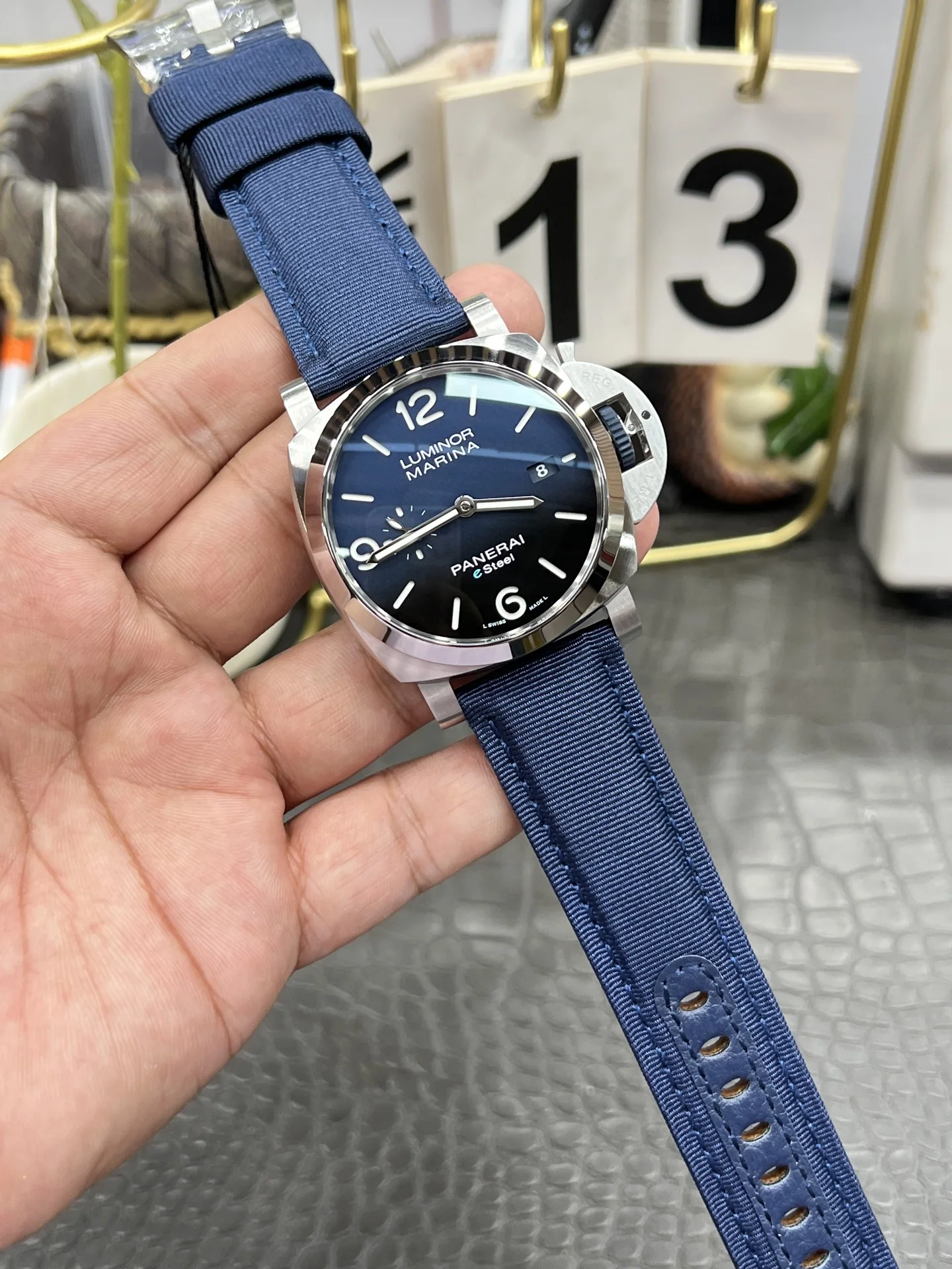 파네라이 PAM1157 블루 다이얼 자동 VS 공장 레플리카 43762 Panerai 상세 이미지 9